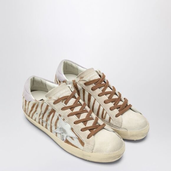 Golden Goose Golden Goose Super-Star sneakers in zebra pony hair main image 1
